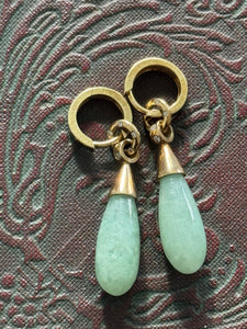 9ct Yellow Gold Diamond & Jade Earrings