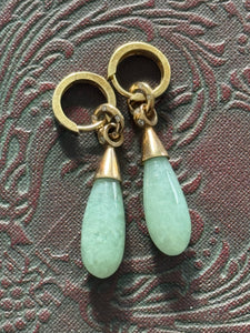 9ct Yellow Gold Diamond & Jade Earrings