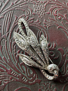 Sterling Silver Marcasite Brooch