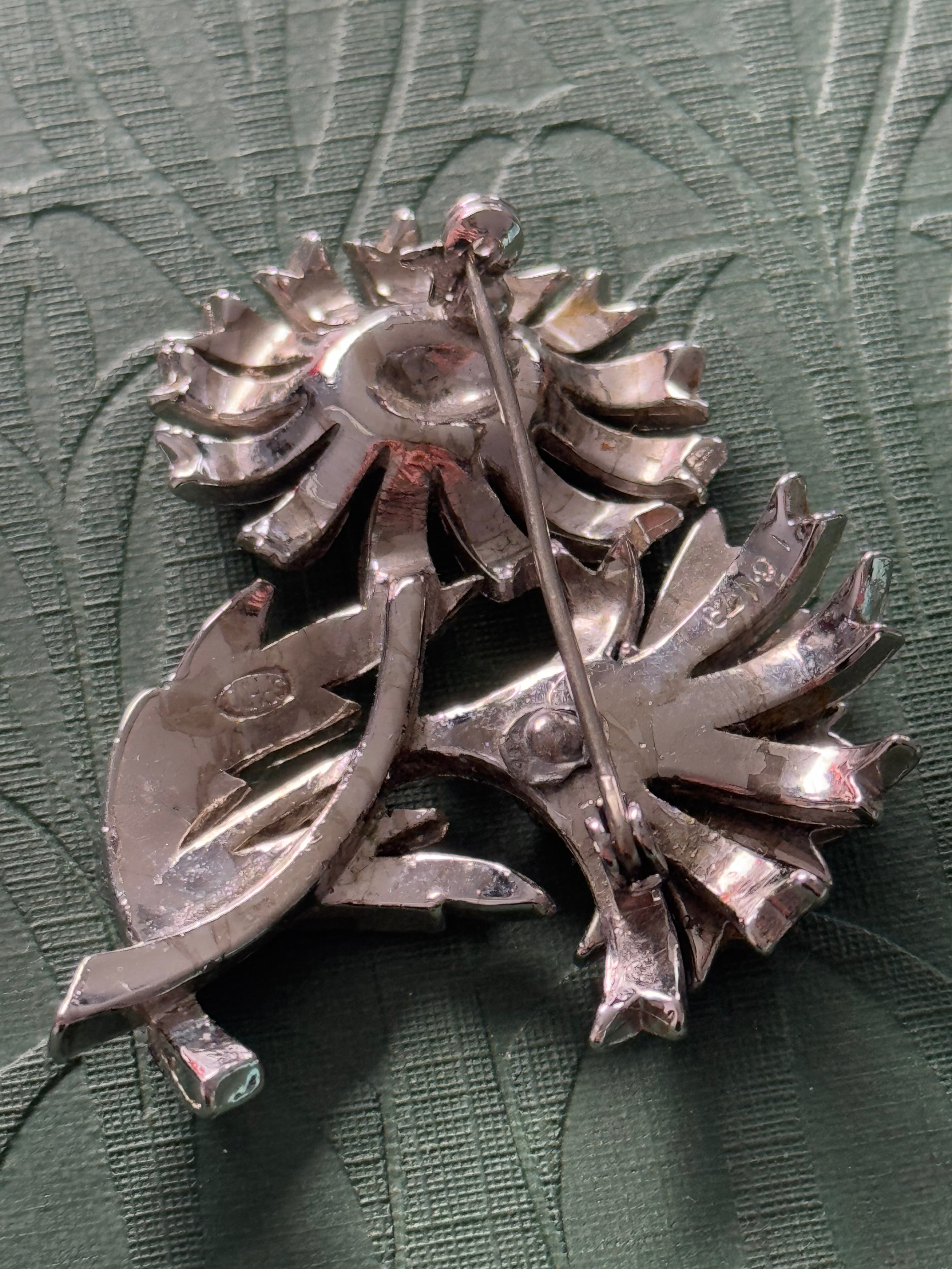 Sterling Silver Marcasite Sunflower Brooch