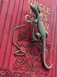 Incredible Vintage Sterling Silver Marcasite Lizard