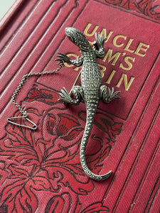 Incredible Vintage Sterling Silver Marcasite Lizard