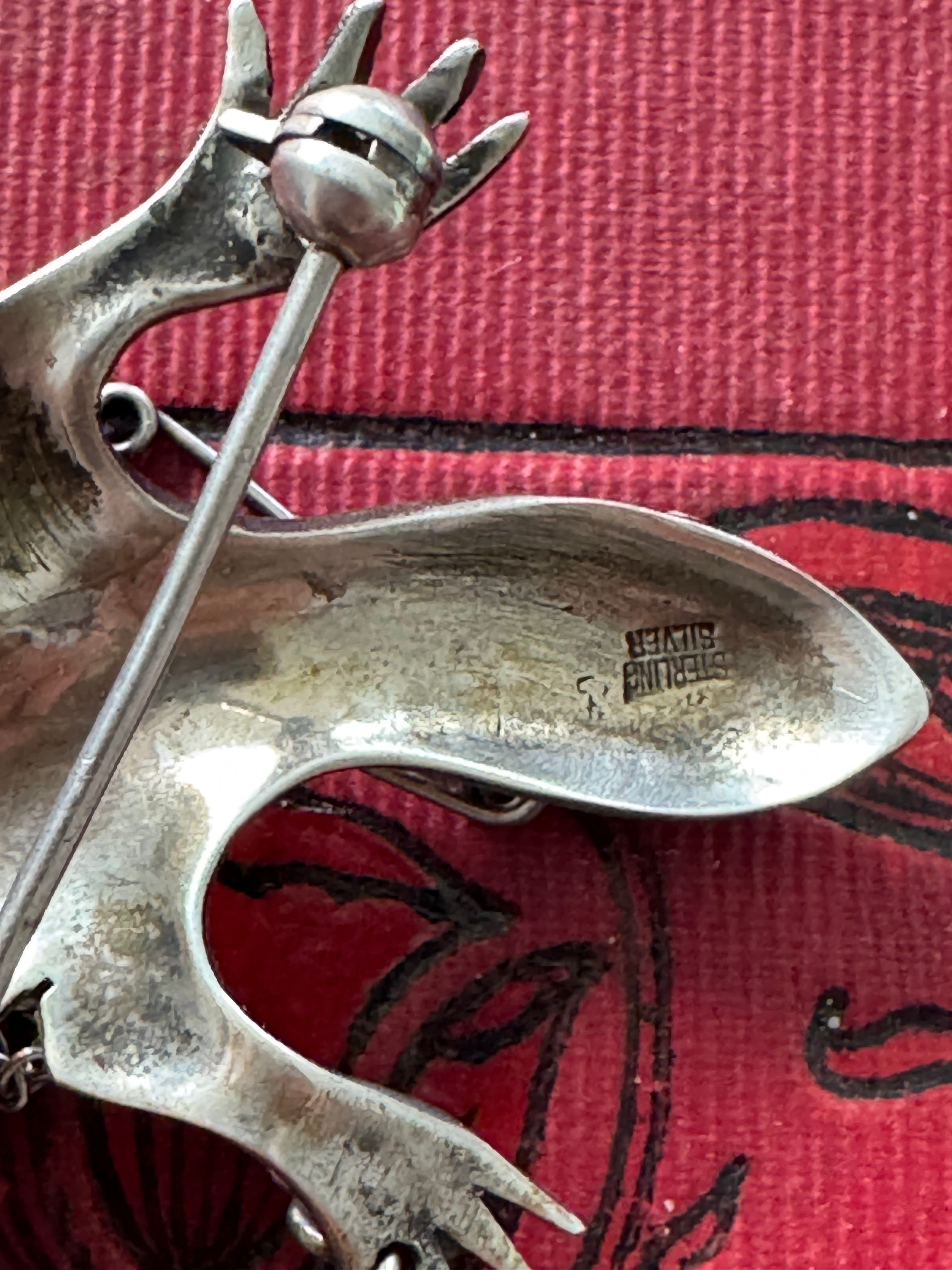 Incredible Vintage Sterling Silver Marcasite Lizard