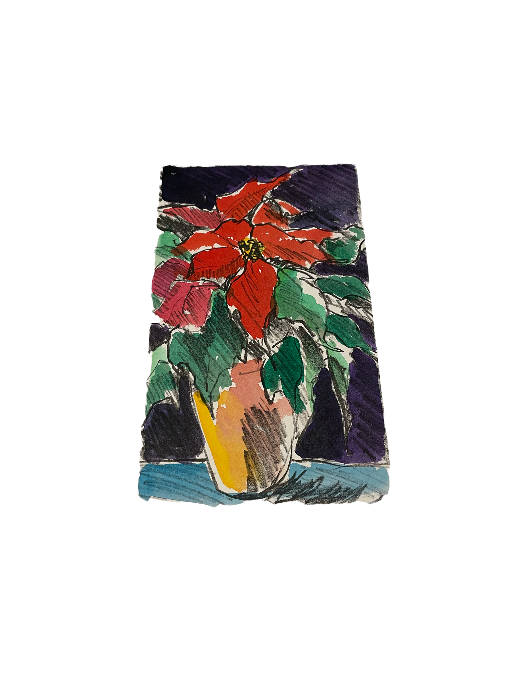 JILL HENRIOD ORIGINAL POTTED FLOWER UNSIGNED COLOUR